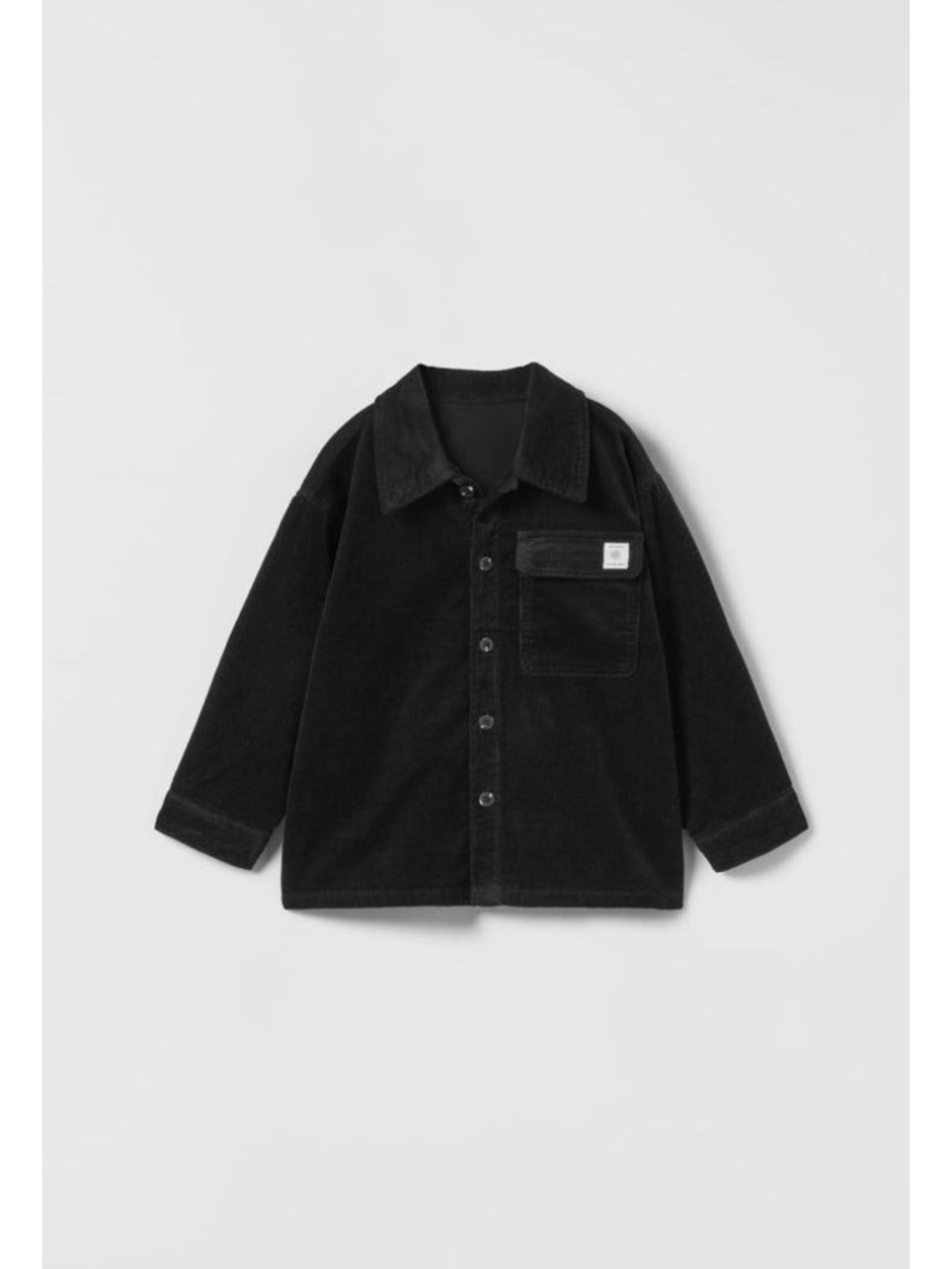 Zara Black Corduroy Button-Up Jacket - Kids